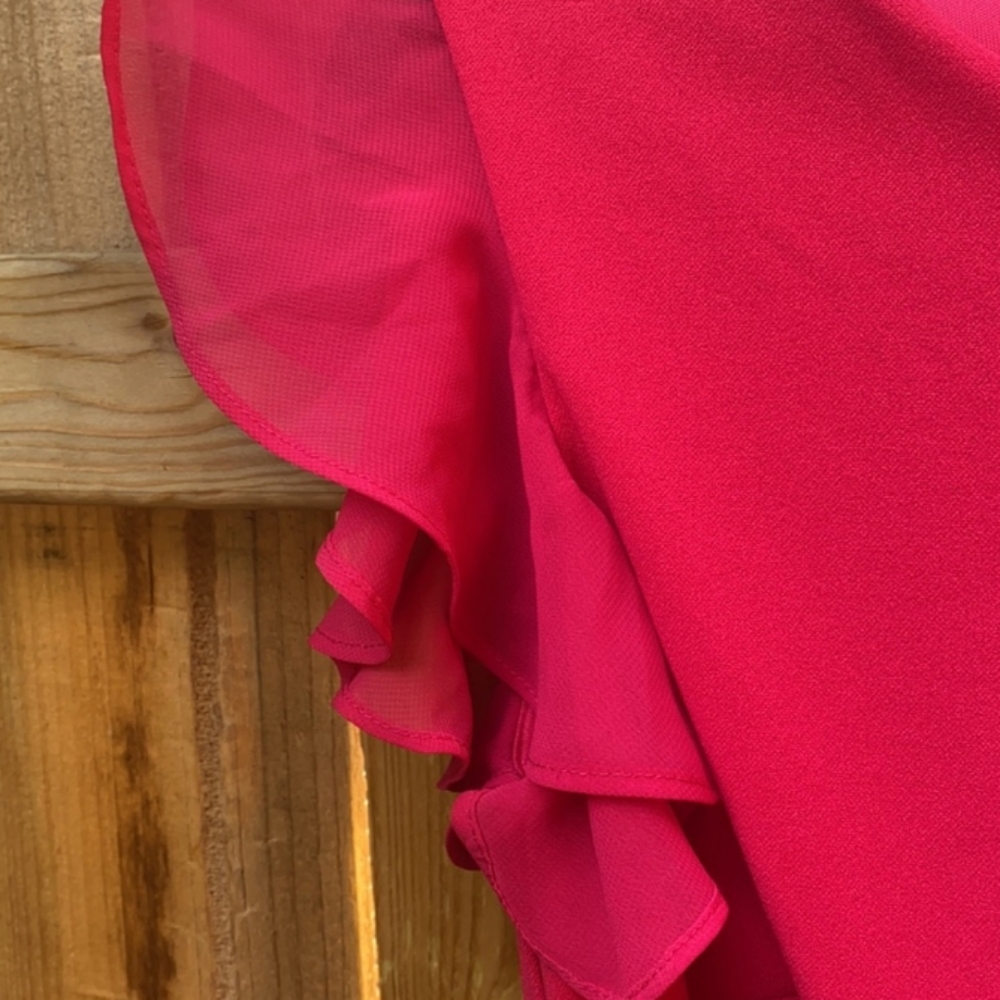 Elegant Pink Ruffle Dress - Picture 4 of 9
